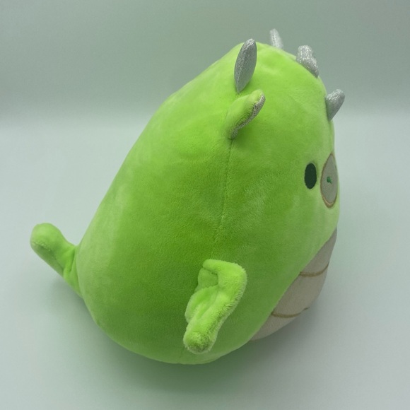 Squishmallows Eyk Dragon Plush Stuffed Toy 8 Inch Green Silver Kellytoy Flaws - Picture 5 of 6